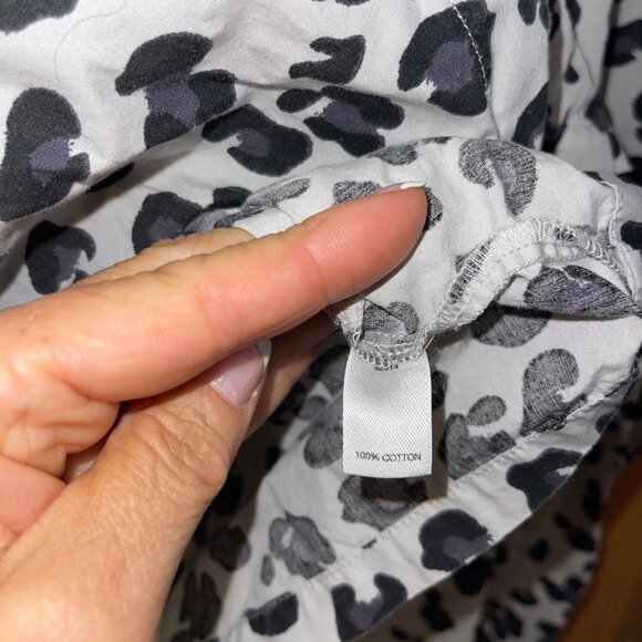 Nordstrom Womens Pajama Set Size Large Gray Animal Print Casual Pure Cotton - Picture 7 of 7